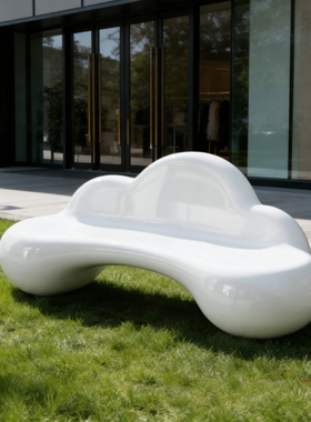 户外玻璃钢云朵座椅雕塑幼儿园商场坐凳美陈摆件景区地产草坪装饰