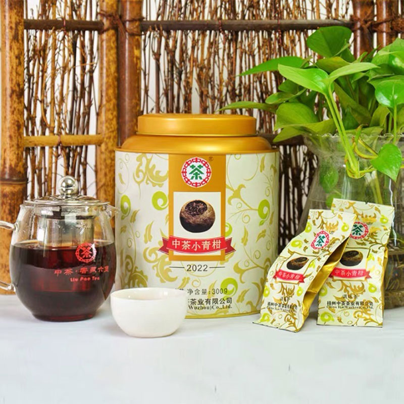 中茶六堡茶新会小青柑梧州六堡茶黑茶罐装300g中茶官方旗舰店_虎窝淘