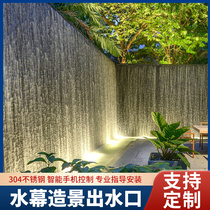 Water Curtain Wall Stainless Steel Water Outlet Waterscape Wall Flow Sink Fish Pool Garden Patio Courtyard Flow Water Wall Waterfall