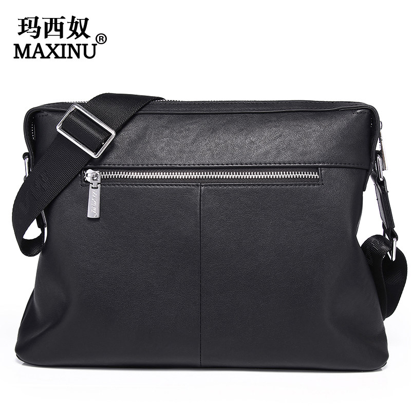 头层牛皮男士单肩包休闲a4真皮包包 玛西奴男士包袋