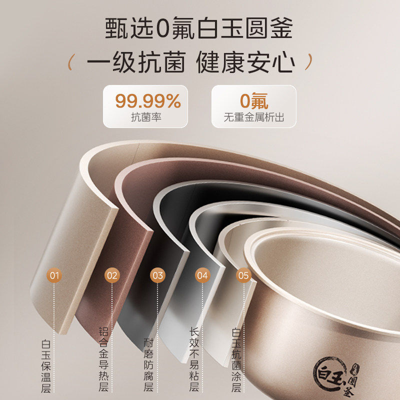 美的小碧玉电饭煲2026新款电饭锅3到4人小型迷你3L多功能快速煮饭