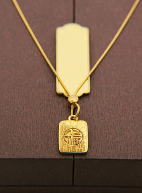 钛钢不褪色福牌吊坠锁骨链情侣