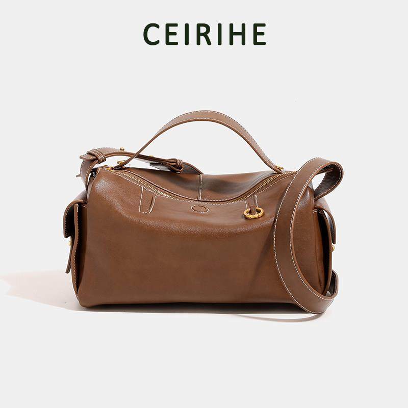 天锚国际植鞣牛皮相机包无性别枕头包包女2026新款手提单肩斜挎包,淘宝优惠券,粉丝福利购,淘宝优惠卷