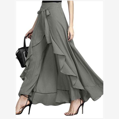 Women's plus size high waist wide leg pants new high waist - 图3