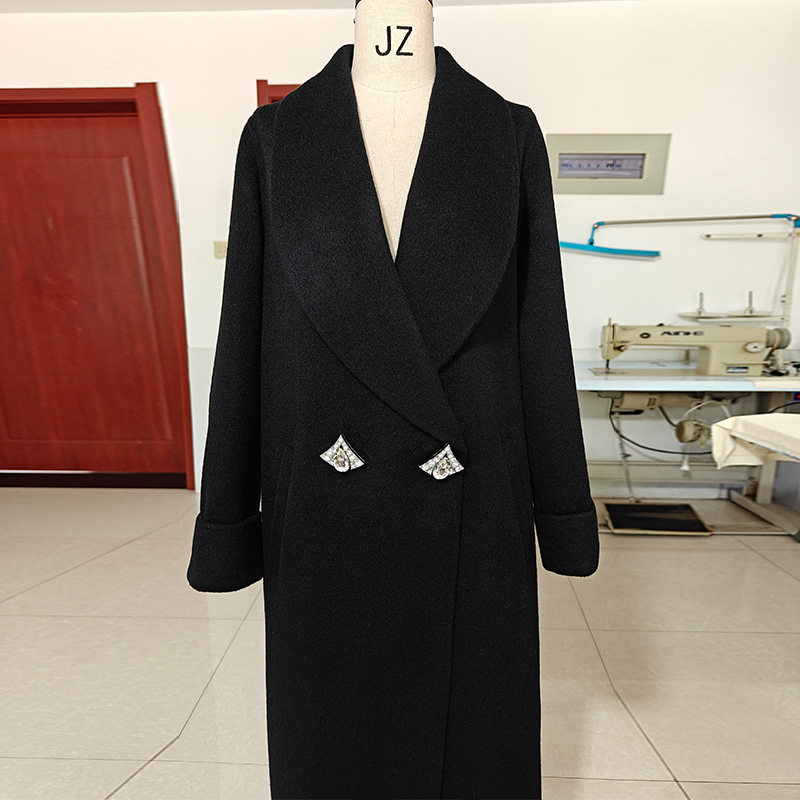 羊驼绒加厚翻领冬高端白色灰黑色长款双面羊绒大衣保暖毛呢外套女,淘宝优惠券,粉丝福利购,淘宝优惠卷