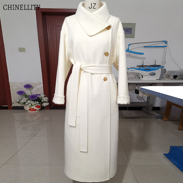 Thick warm double-sided cashmere coat camel color does not pill