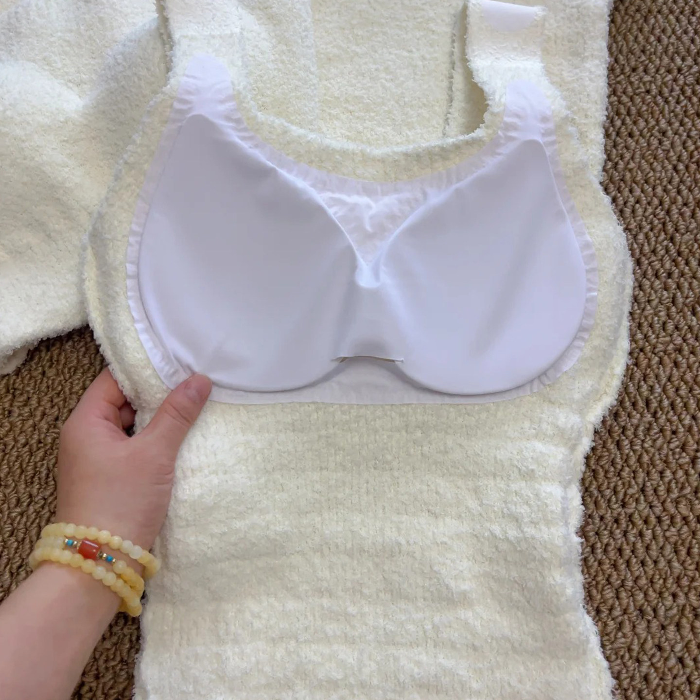 羊羔绒保暖背心吊带女士带胸垫免穿文胸纯欲毛绒加厚秋冬保暖内衣,淘宝优惠券,粉丝福利购,淘宝优惠卷