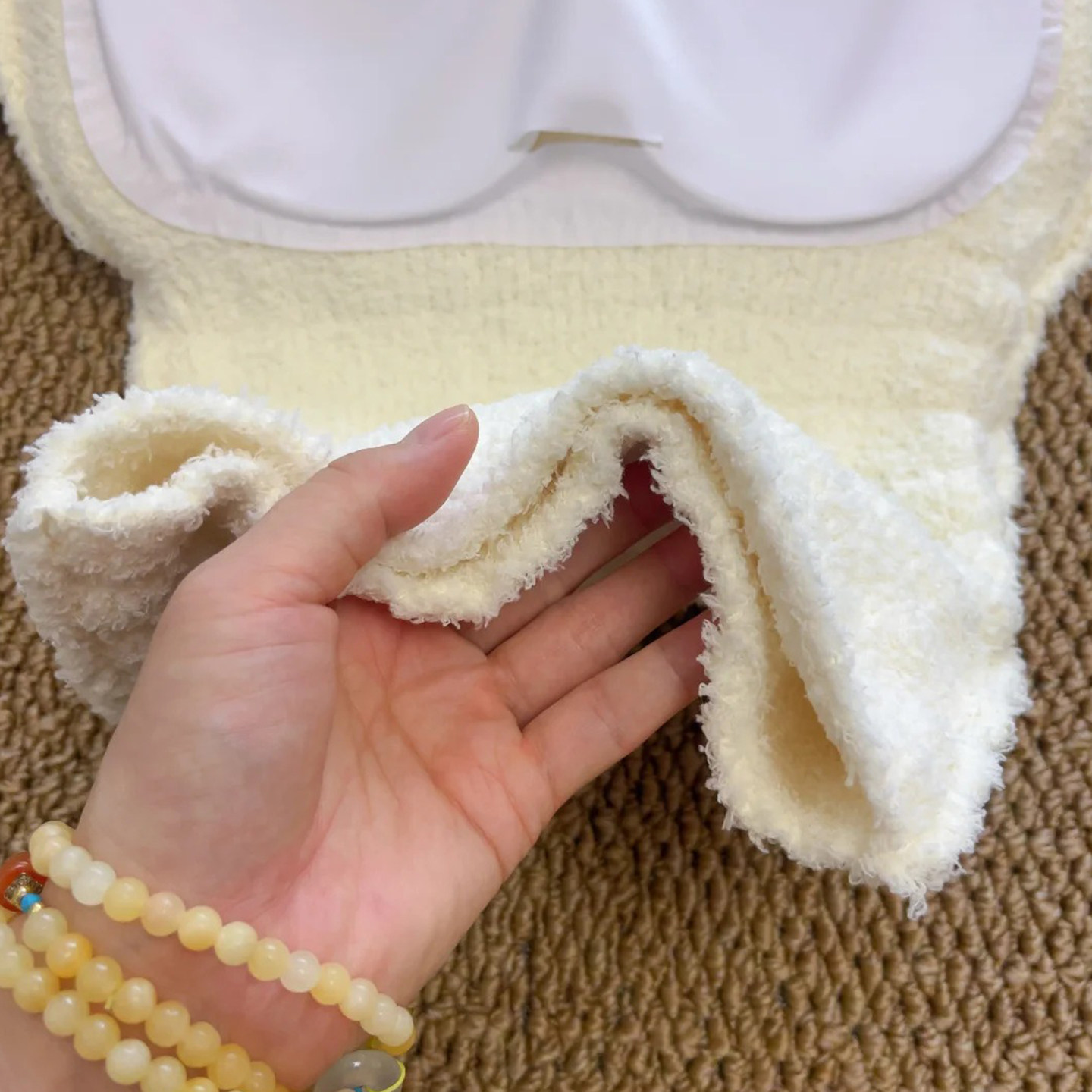 羊羔绒保暖背心吊带女士带胸垫免穿文胸纯欲毛绒加厚秋冬保暖内衣,淘宝优惠券,粉丝福利购,淘宝优惠卷