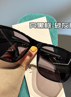大脸专用砂黑框偏光太阳镜男士