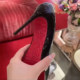 Chanetin CL red sole pointed toe rhinestone high heels