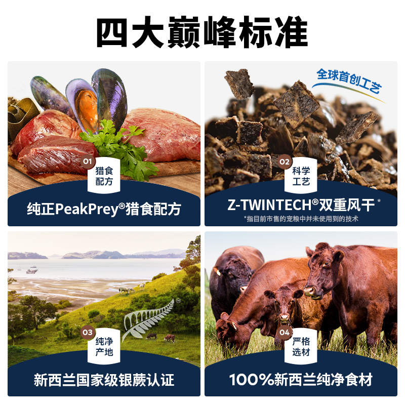 【ziwi旗舰店】滋益巅峰风干狗粮4kg多口味牛肉通用型犬粮