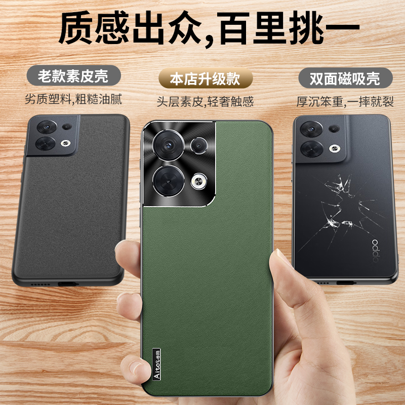 opporeno8手机壳opopreno8pro5g保护套0pporeno8pr0+新款素皮opporen08十opreno8por适用0pp0opporeon8软壳男 - 图2