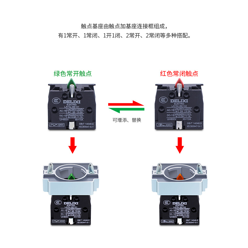 德力西紧急停止按钮开关LAY5sBS542金属旋转复位一常闭拉拔急停 - 图3