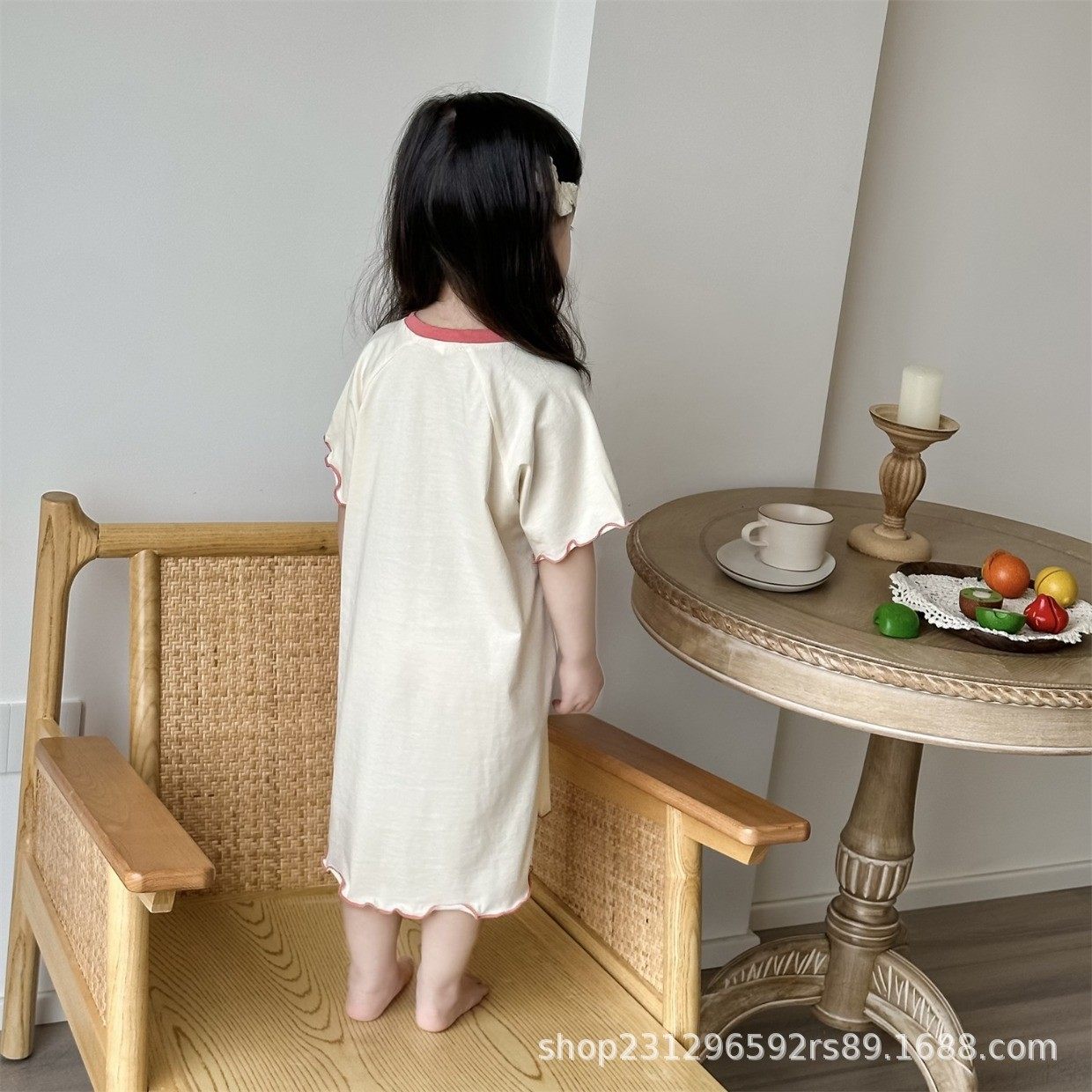 儿童女童韩版裙子莫代尔睡裙女宝宝夏季宽松中长款冰丝睡衣家居服,淘宝优惠券,粉丝福利购,淘宝优惠卷