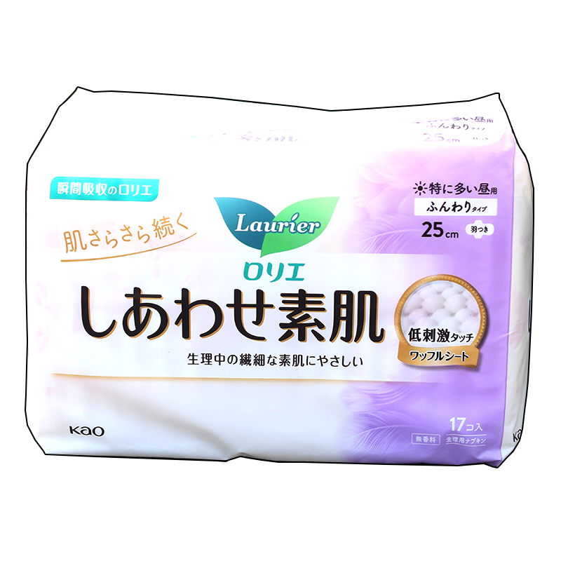 日本原装进口kao花王卫生巾LAURIER棉柔F系列25cm17片日用23年6 - 图3