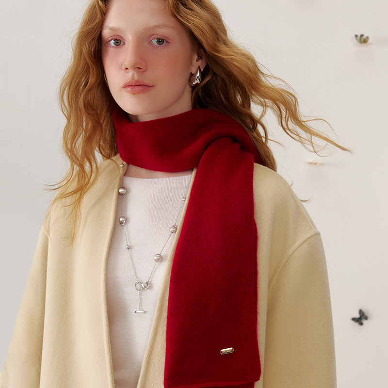 xinuosichou惜诺 康赛妮100%山羊绒围巾女冬季简约蓝色围脖可亲子,淘宝优惠券,粉丝福利购,淘宝优惠卷