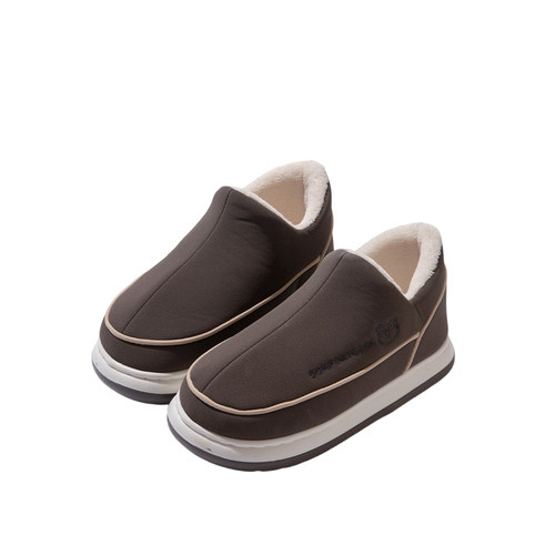 棉鞋男款加绒加厚冬季外穿2025新款防滑保暖包跟棉拖鞋防水雪地鞋 - 图0