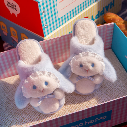 买一送一情侣棉拖鞋男女一对秋冬季室内居家用防滑可爱毛毛绒棉拖 - 图2