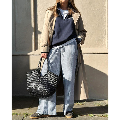 手工牛皮dragon编织包法式小众沙滩包菜篮子包头层真皮度假托特包 - 图0