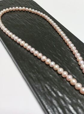 D1451# 天然淡水珍珠极光小灯泡项链6mm+ 全长42cm 延长链5.5cm