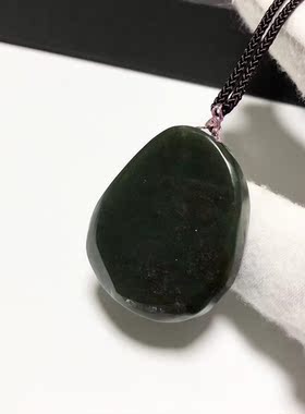 D1032# 天然和田玉青玉开心佛公吊坠 平安如意挂件 38*31.8*16mm