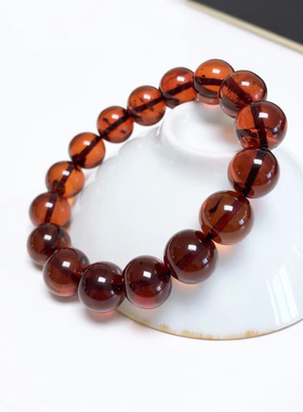 S379# 天然琥珀蜜蜡手串 波罗的海净水血珀手链12mm 重量16.05克