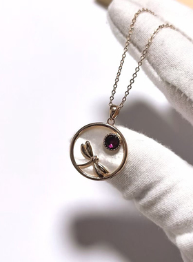 m159# S925通体纯银白贝紫牙乌石榴石 橄榄石吊坠 多款可选