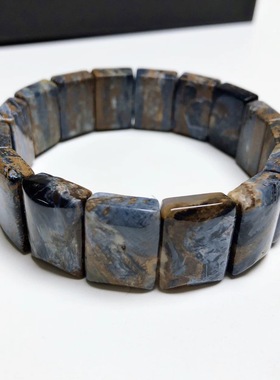 S1686# 天然彼得石手排 地球纹暴风雨宝石手链18.3*13.3*6.5mm