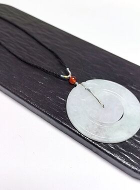 D1513#天然A货翡翠子母平安扣大版吊坠内径29外径57 厚度3.5-3.8m