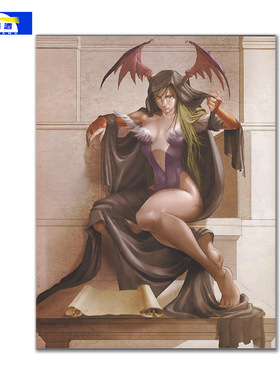 恶魔战士Darkstalkers游戏装饰画莫莉卡莉莉丝卡通海报卧室墙贴
