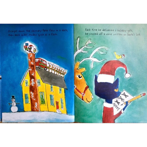 正版 圣诞节相关主题 Pete the Cat Saves Christmas 皮特猫拯救了圣诞节4-6岁皮特猫系列英文版 平装大开本 情绪管理控制读物 - 图0