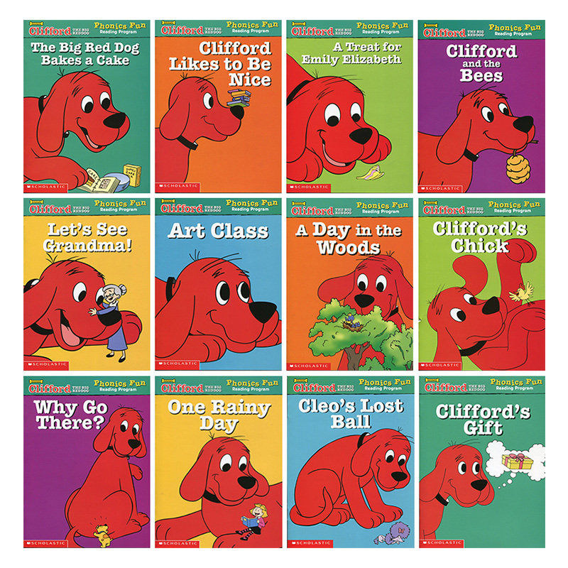 赠翻译 音频 英文原版 CLIFFORD PHONICS FUN3大红狗自然拼读12本书加配套CD 幼儿英语故事书 儿童原版 英文绘本
