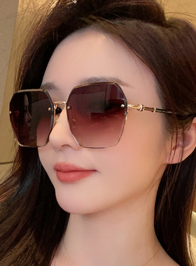 墨镜女款大框无框可配近视带度数