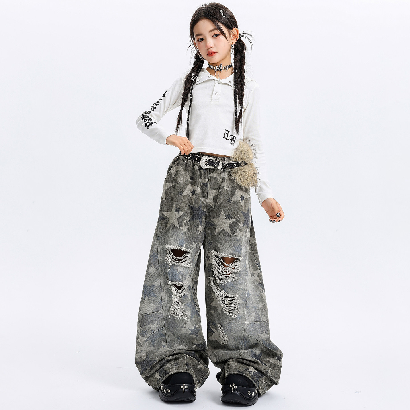 女孩jazz爵士舞服女童洋气连帽露脐上衣练功服街舞现代舞表演出服,淘宝优惠券,粉丝福利购,淘宝优惠卷