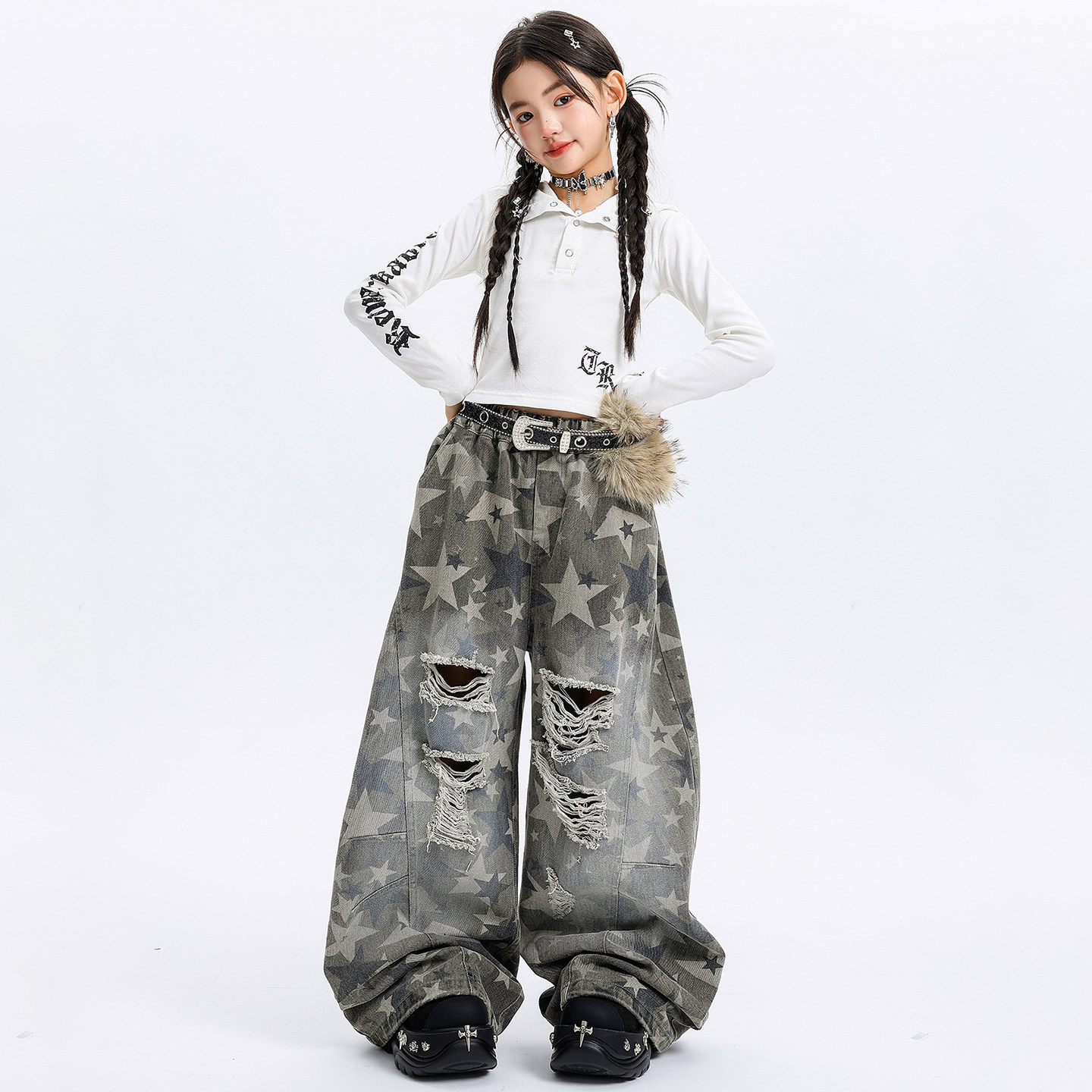 女孩jazz爵士舞服女童洋气连帽露脐上衣练功服街舞现代舞表演出服,淘宝优惠券,粉丝福利购,淘宝优惠卷