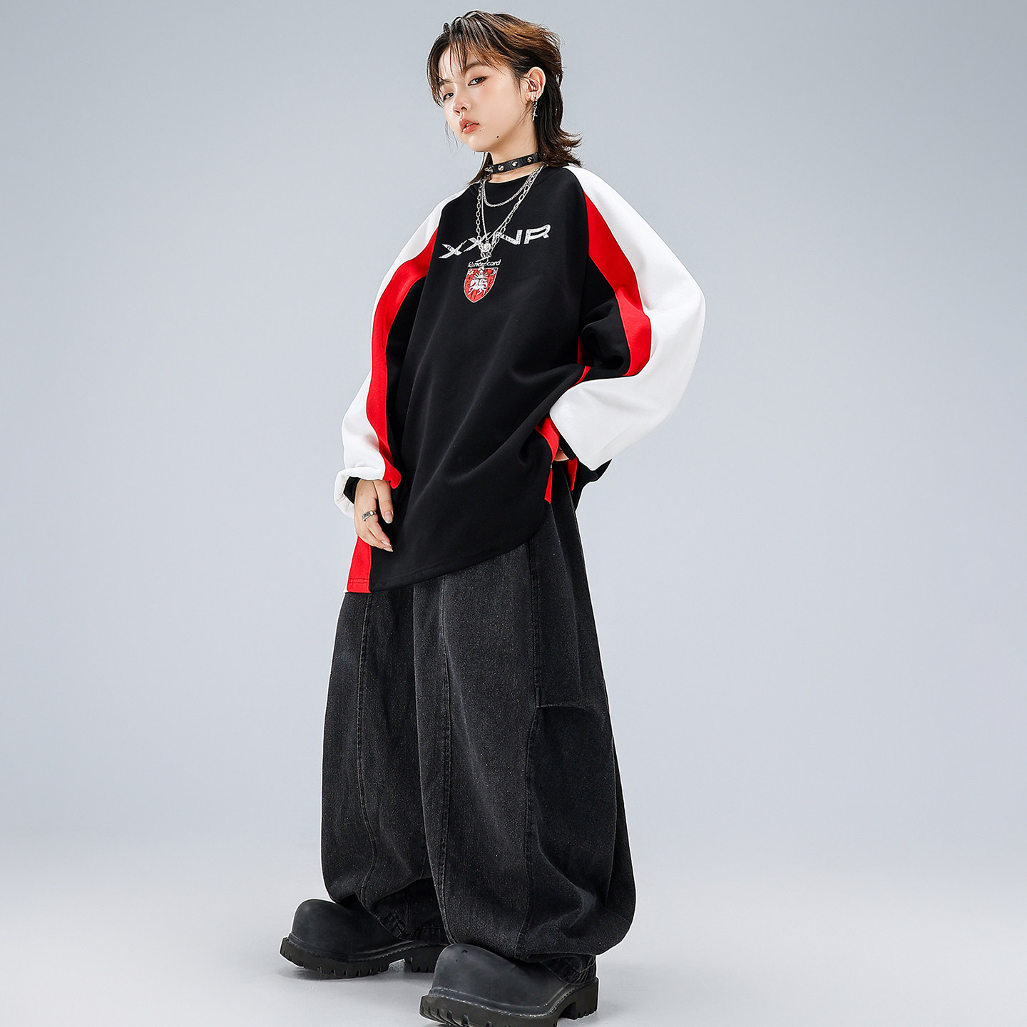 儿童嘻哈街舞服套装男女童帅气拼色卫衣hiphop架子鼓舞蹈表演出服,淘宝优惠券,粉丝福利购,淘宝优惠卷