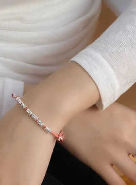 女款竹节编织上岸手绳足银小众