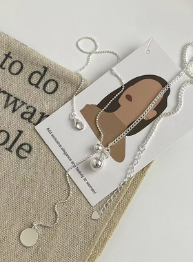 古罗珠宝925银纯银推拉长链女生