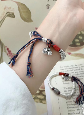 足银999纯银手工编绳手链