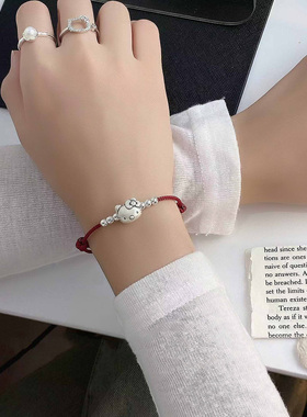 s925纯银玉桂狗手链小众设计