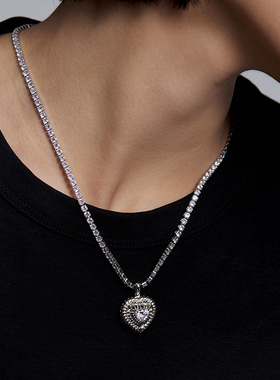 情侣原创设计爱心锁骨链