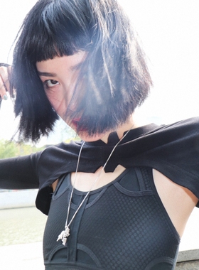 Mouhooland小恶魔银项链情侣吊坠