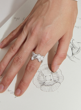 暮后之地蝴蝶兰刺绣戒指925银