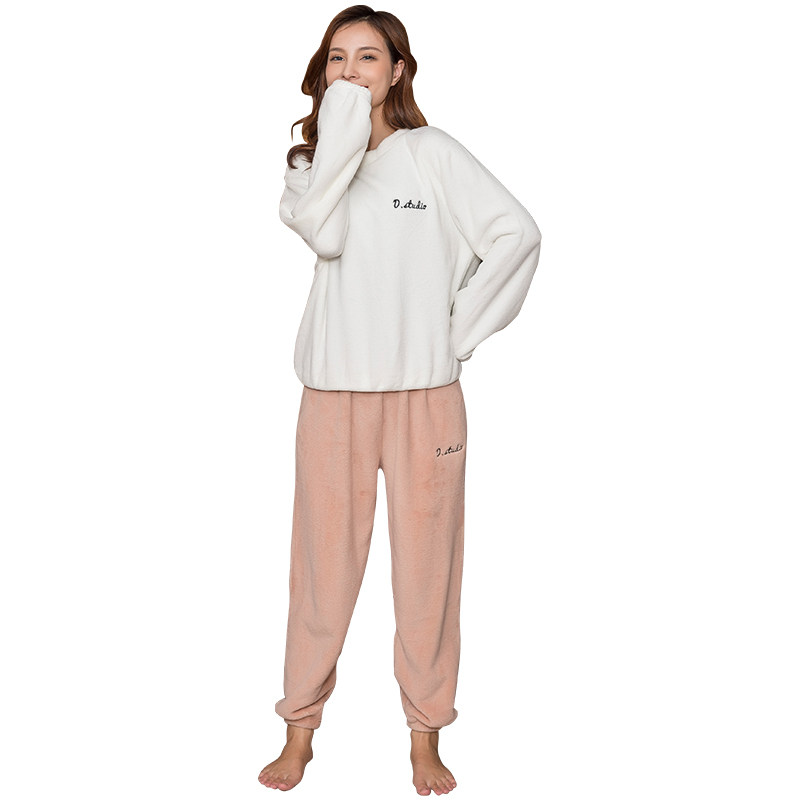 女春秋冬季珊瑚绒长袖两件套睡衣 琼品睡衣/家居服套装