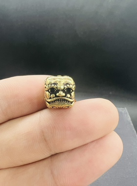 瑞兽麒麟六方珠腰珠顶珠，文玩配饰，手串单圈腰珠顶珠，纯铜打造