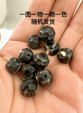 天珠无相太极八卦顶珠腰珠diy文玩配饰百香星月菩提佛手猴头金刚