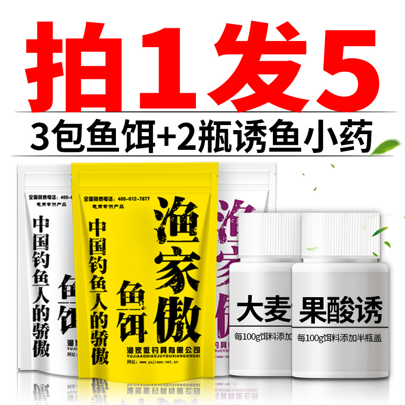 渔家傲野钓专攻鱼饵秋冬鲫鱼钓鱼饵料专用鲤鱼套餐打窝料小药配方 - 图0