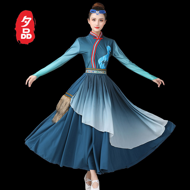 蒙古族女艺考藏族民族舞成人广场舞 夕品民族服装/舞台装