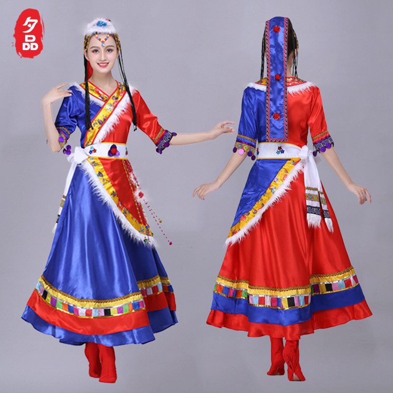 藏族舞蹈演出服装女2018新款表演服 夕品民族服装/舞台装