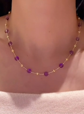 s尚美伯爵紫色水晶串珠项